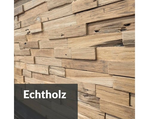 Holzverblender Teak Reclaimed Natur 20x50 cm