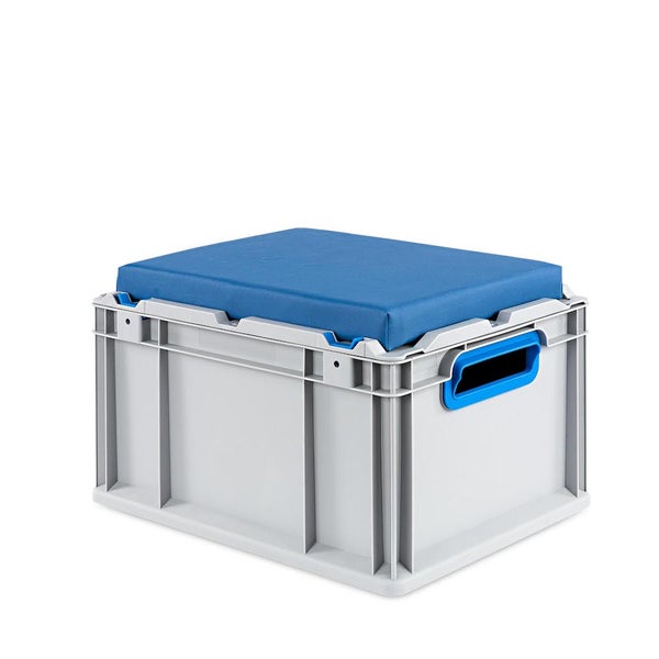 PROREGAL Eurobox NextGen Seat Box Blau HxBxT 26,5 x 30 x 40 cm 20 Liter Griffe Offen Eurobehälter Sitzbox Transportbox Transportbehälter Stapelbehälter