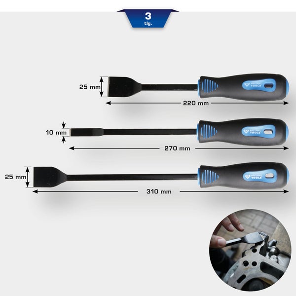 Werkzeugsatz mit verschiedenen Schlüsseln im blauen Koffer