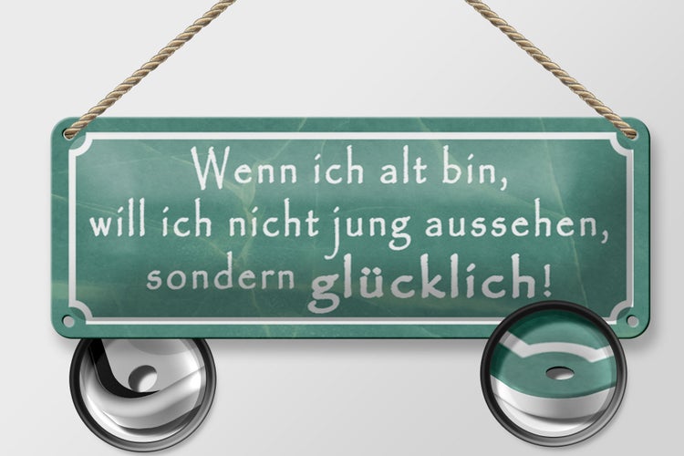 Blechschild Spruch 27x10cm wenn ich alt bin will nicht jung Dekoration