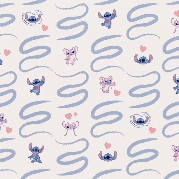 Muster mit Stitch-Figuren und abstrakten Formen