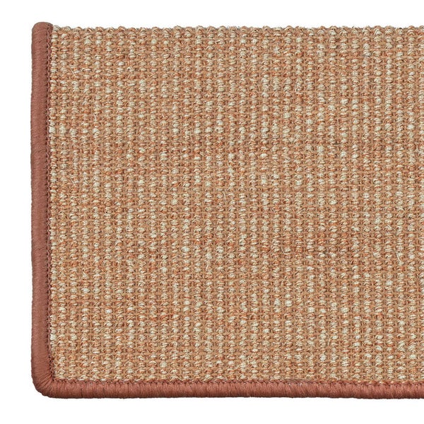 FLOORDIREKT Stufenmatte aus Sisal - Pure Nature - Umkettelt & Selbstklebend - Apricot - 23,5 x 65 cm - Rechteckig