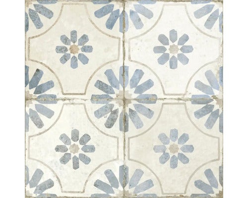 Wand- und Bodenfliese FS Blume blue 45x45 cm