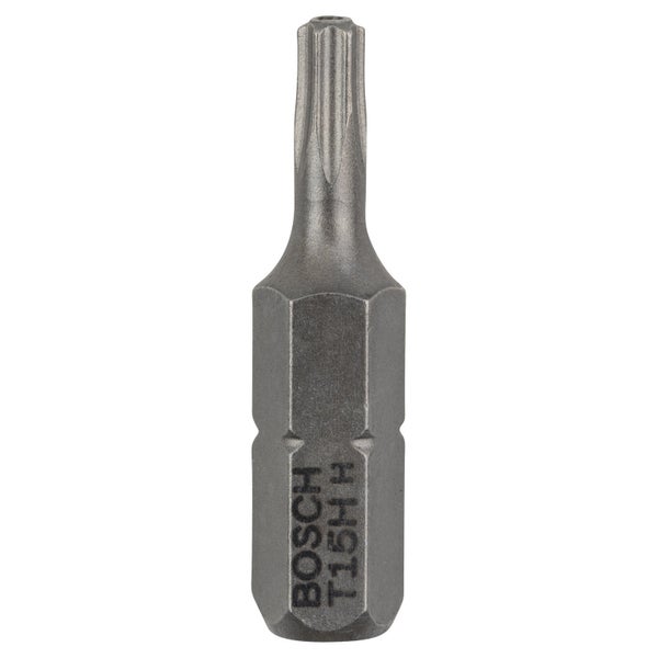 Bosch Logo, Packung mit zwei Torx-Bits T15H, 25 mm lang, 1/4 Zoll Aufnahme