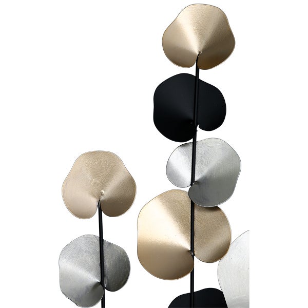Wandrelief GILDE Wandreliefs Höhe 66cm Breite 102cm champagnerfarben, goldfarben, schwarz, silberfarben Metall