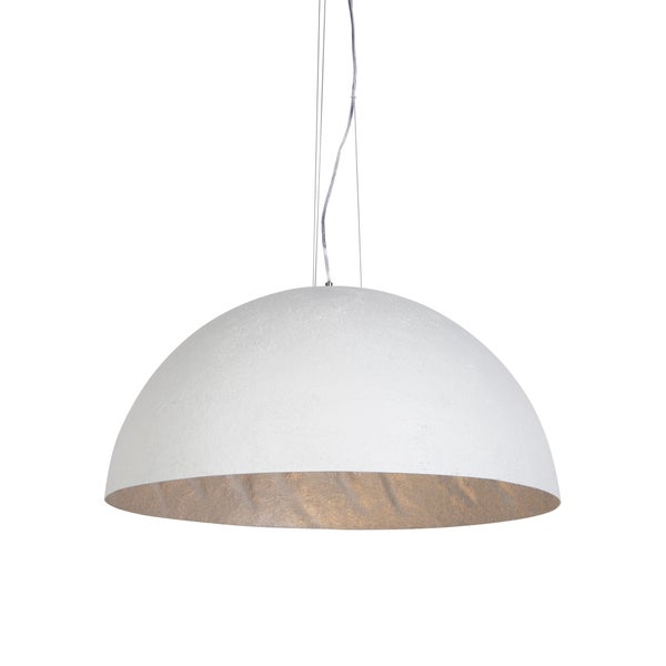 Moderne Hängelampe Weiß mit Silber 70cm - Magna