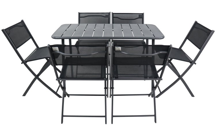 7 tlg. Bistroset Balkonset Gartenset Metall Sumila