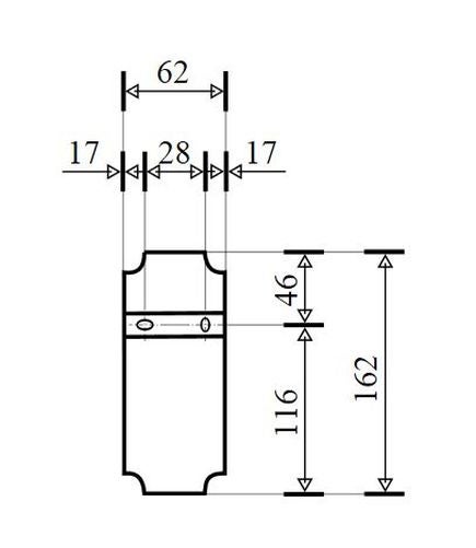Technische Zeichnung mit Maßangaben