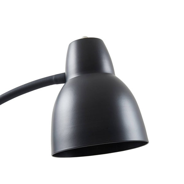 Detailaufnahme einer schwarzen Schreibtischlampe