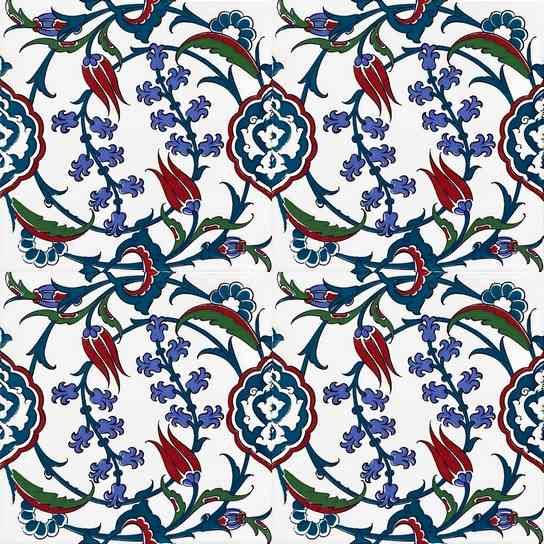 Fliesen mit floralem Muster aus Tulpen und Blättern