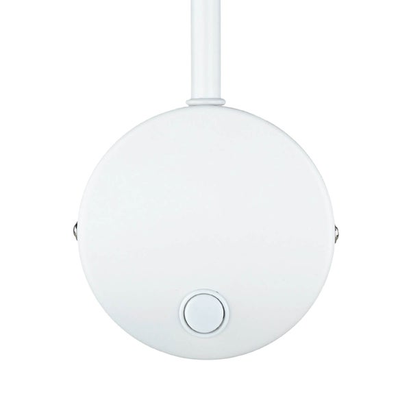 Deckenleuchte, Detailansicht der runden Deckenbefestigung mit Schalter