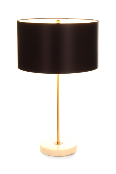 Tischleuchte Design Gold Marmorfuß Weiß Lampe Tischlampe | Wohnzimmer Esszimmer Leuchte