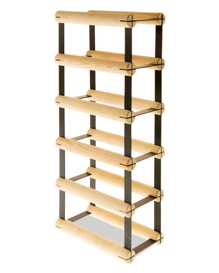 PROREGAL Modulares Weinregal Vinotega Mod Metal HxBxT 52,5 x 12,5 x 24,5 cm 1 x 5 Flaschen Massives Kiefernholz Natur