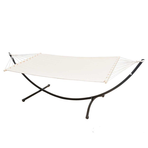 AMANKA Doppel Hängematte mit Gestell - 200x120 Garten Hängeliege - Outdoor Hängemattengestell Metall