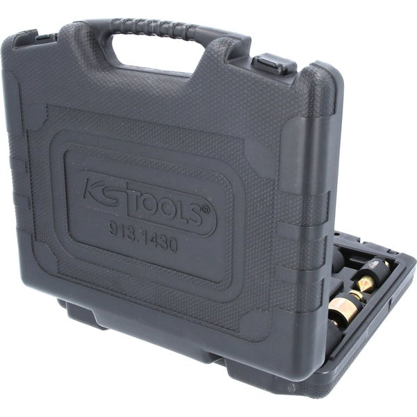 KS Tools Logo. Werkzeugsatz in einem schwarzen Kunststoffkoffer.