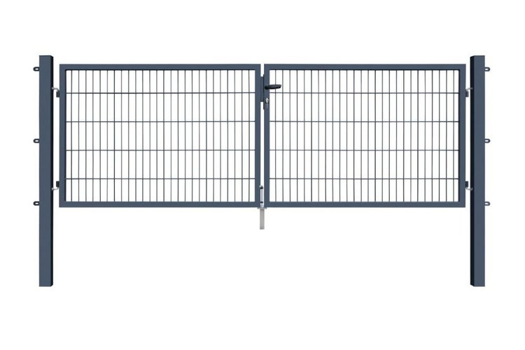 Doppeltor mit Maschendraht und Pfosten