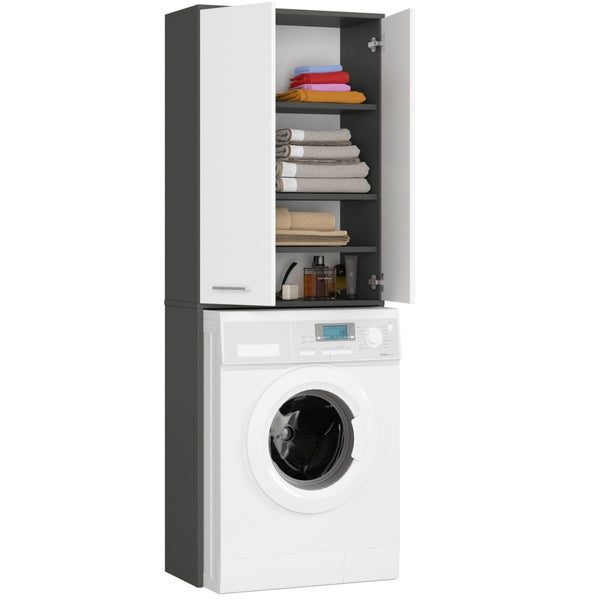 Waschmaschine mit Waschmaschinenschrank zur Aufbewahrung von Waschutensilien