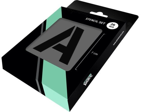 QBIX Buchstabenschablonen Set - 10 x 8,5cm - Komplettes Alphabet - Buchstaben sind 5cm hoch
