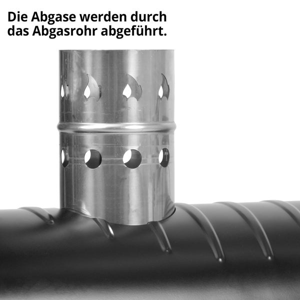 Abgasrohr aus Metall mit Luftlöchern