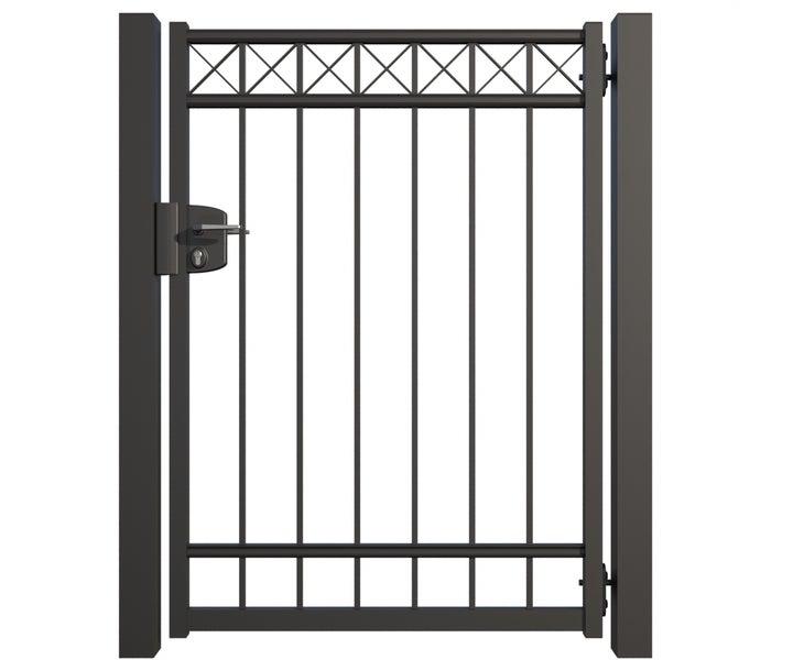 Metall Gartentor mit Schloss und geradem Design