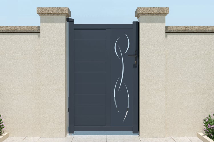 Gartentür aus Aluminium 1m LIFE 100P160 Grau