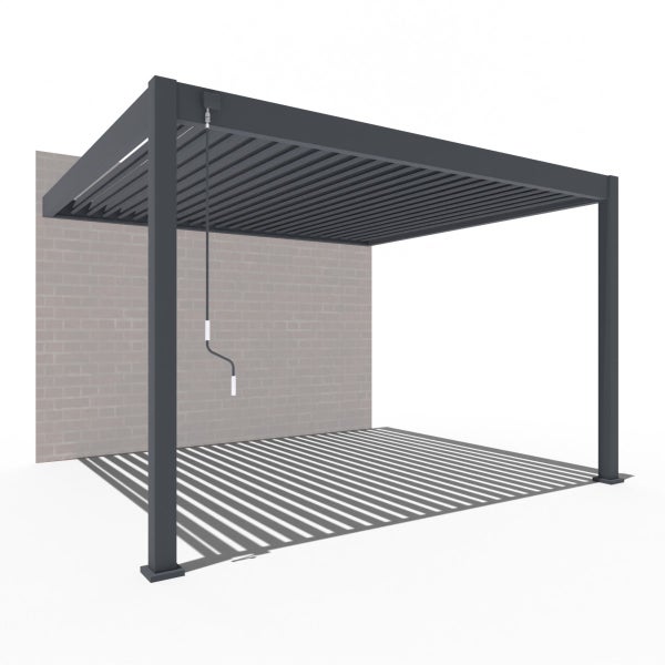 Weide Deluxe Wandpergola 3,6 x 4 M - Voll-Aluminium, Lamellendach, Anthrazit