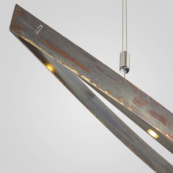 quitani LED Malu (Modern) in Gold / Messing aus Aluminium (4 flammig, ) - Licht nach oben & unten Wohnzimmerleuchte