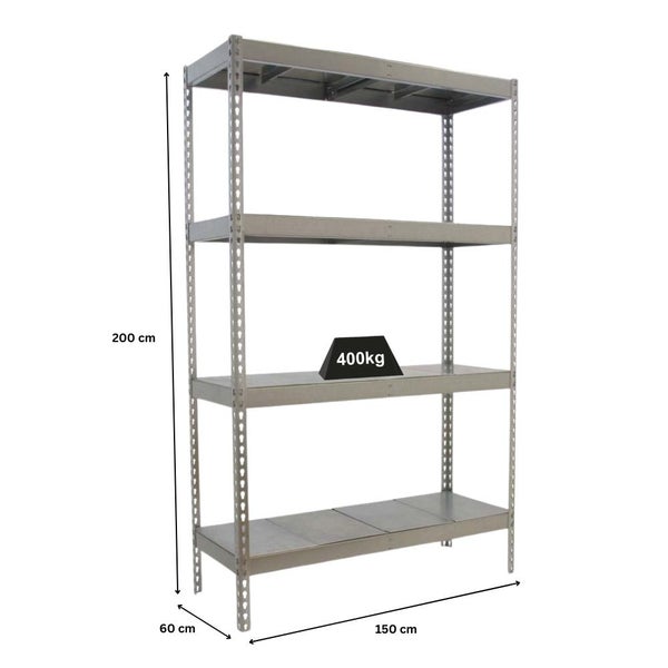 PROREGAL Schwerlastregal Big Metal Yeti Four HxBxT 200 x 150 x 60 cm Fachlast 400 kg Grau