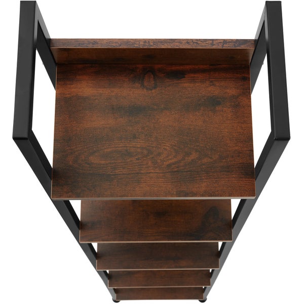 Leiterregal tectake Folkestone inklusive Kippschutz, 35,5 x 31,5 x 170,5 cm Industrial Style Industrial Holz dunkel, rustikal