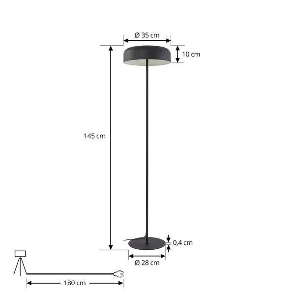 Lindby Stehlampe Edion (Modern) in Schwarz aus Metall (2 flammig, E27) - Stehleuchte Standleuchte Floor Lamp Wohnzimmerlampe Wohnzimmerleuchte