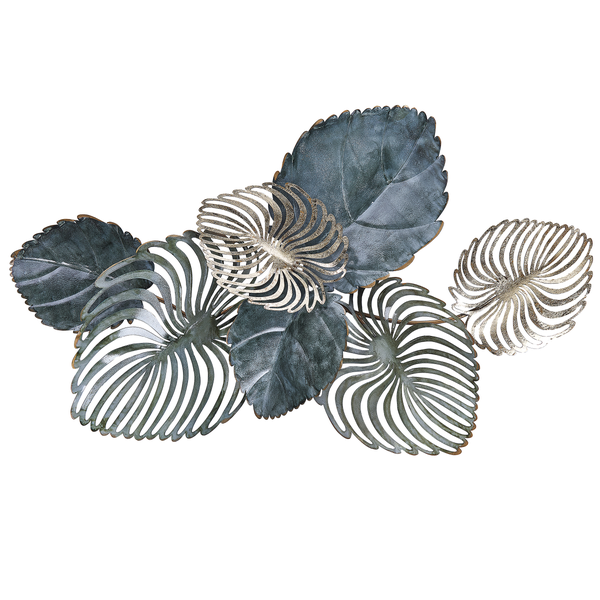 Dekorative Wandkunst aus Metall mit floralem Blattmotiv