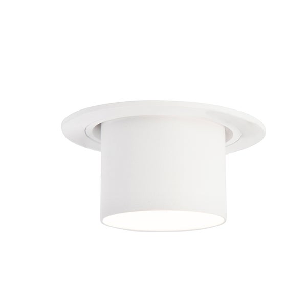 Zylindrischer LED-Einbaustrahler in Weiß mit mattem Finish.