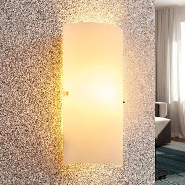 Lindby Wandleuchte, Wandlampe Innen Tuli (Modern) in Weiß aus Glas (1 flammig E14) - Wandstrahler Wandbeleuchtung Schlafzimmer / Wohnzimmer Flurleuchte