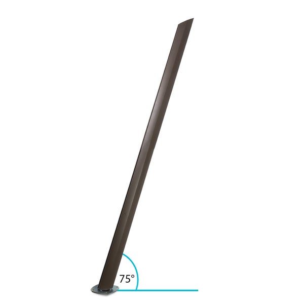 Sonnensegelmast Alu Simple Corten 290 cm Mit Standfuß 75° – rostoptik, 2 Laufschienen, aluminium leicht – Maanta®