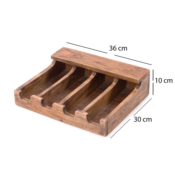 Besteckkasten Palu Massivholz naturfarben