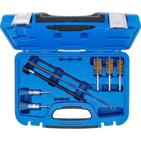 Reinigungsbürsten Set in blauem Koffer