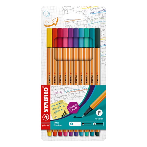 STABILO Fineliner Fineliner point 88, 10er Set - Sonderfarben