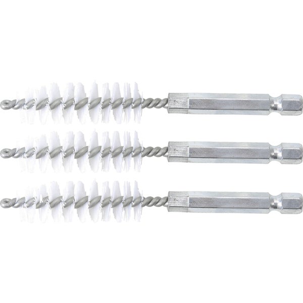 BGS Nylonbürste 14 mm Antrieb Außensechskant 6,3 mm (1/4) 3tlg. - 3078-14-N
