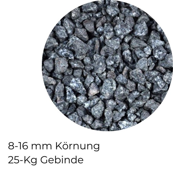 Kieselsteine Garten Zierkies Granit 8-16 mm 25 kg Grau Aquarium Kies Granitkies Weg Steinteppich Zierstein Splitt