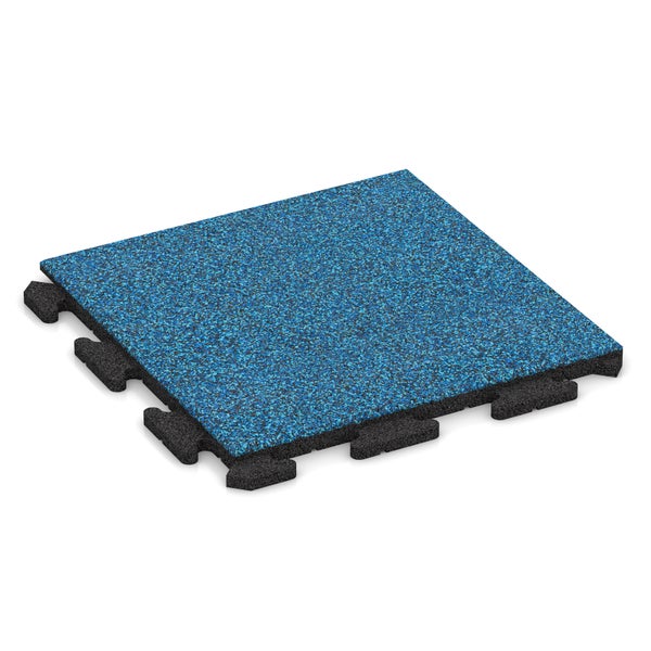 Blaue, quadratische Gummifliese mit Stecksystem
