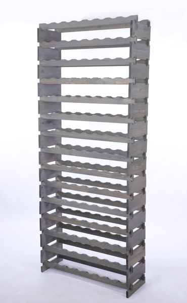 Weinregal VINOTECA FLEX PRO HxBxT 205x84x28cm 120 Flaschen auf 15 Ebenen Massives Kiefernholz Grau