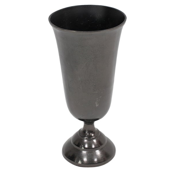 FRANK FLECHTWAREN|Vase Glossy Black, 23 x 23 x 48 cm, ALUMINIUM
