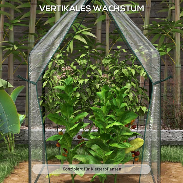 Gewächshaus mit Reißverschlusstüren für Pflanzenpflege und gute Belüftung