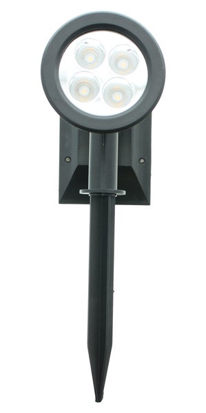 FRANK FLECHTWAREN | LED-Solarstrahler Spotlight, KUNSTSTOFF, H:15cm, mit Stecken 35cm