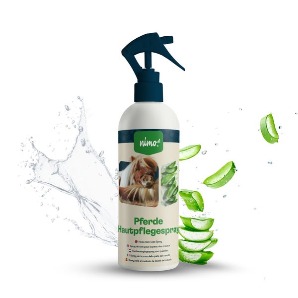 nimo® Pferde Hautpflegespray • mit Aloe Vera und Panthenol gegen Juckreiz und gereizte Haut