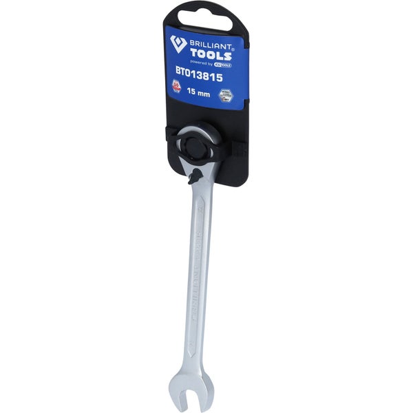 Brilliant Tools Maulringschlüssel mit Ratschenfunktion, 15 Millimeter