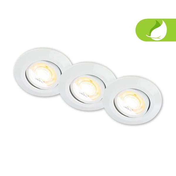 3er Set LED Einbaustrahler LED Einbauleuchten Spots schwenkbar dimmbar Ra90