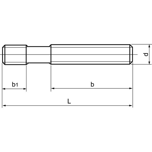 Technische Zeichnung eines Bolzens mit Maßangaben