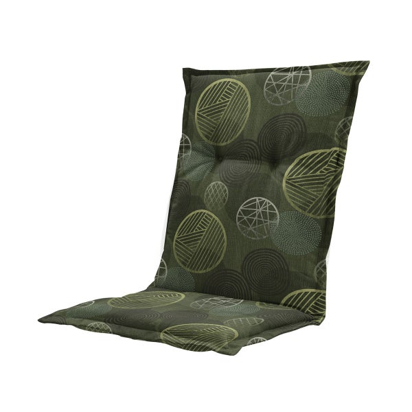 Gartenstuhlauflage Niedrige Rückenlehne Kreis grün - Ca. 105x50 cm - 4er-Set