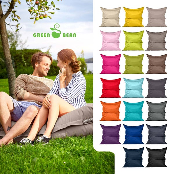 Green Bean Sitzsack 120x160cm 270 Liter Kinder & Erwachsene Bean Bag EPS Perlen Füllung Riesensitzsack Groß Draußen Outdoor Liegekissen Waschbar Wetterfest Lounge Chair Sitzkissen Bodenkissen Taupe